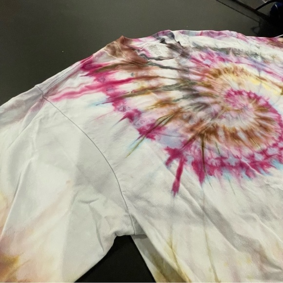 Funky tie dye t-shirt 3XL purple gold gray blue spiral ice dye - Picture 2 of 10